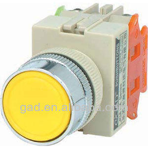 GA1-11BN CNGAD PBC yellow flush push button switch