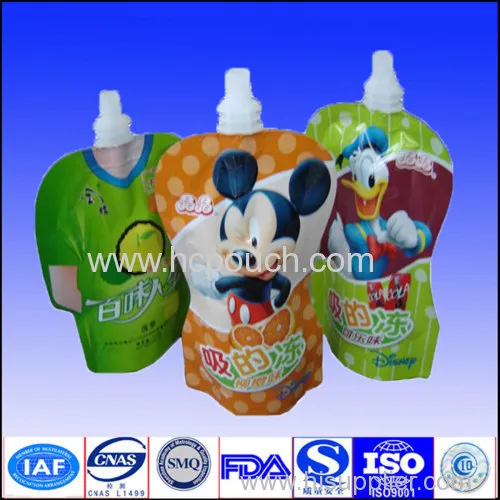 Foil Stand Up Packaging Bag For Orange With Spout 