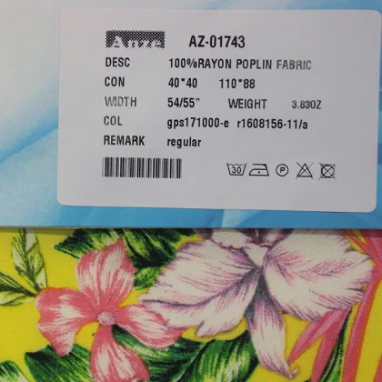 40s ecovero rayon poplin printed fabric