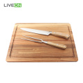 Acacia Wood Cutting Board and Knife Set