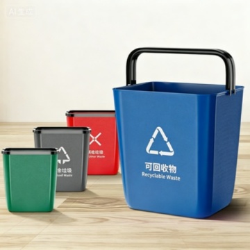 Hotel-Grade 15L No-Lid Plastic Waste Bin with Color Coding