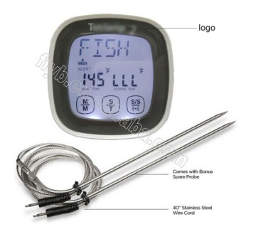 Digital Touch Screen Meat Thermometer Timer With Probe for food kitchen