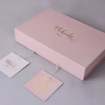 High-End Packaging Paper Hair Extension Box With Tag