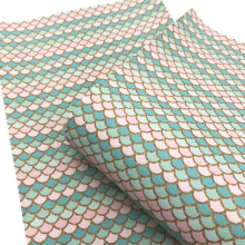 20*33cm Mermaid Fish Scales Vinyl Faux Artificial Synthetic Leather Fabric DIY Sewing Garment HairBow Bags,1Yc3521