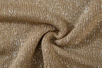 Women's Knitted Foil Print Crew-Neck Pullover