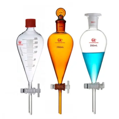 Customizable Lab Equipment: Oil Water Separation Dropping Pear Shaped Glass Separatory Funnel
