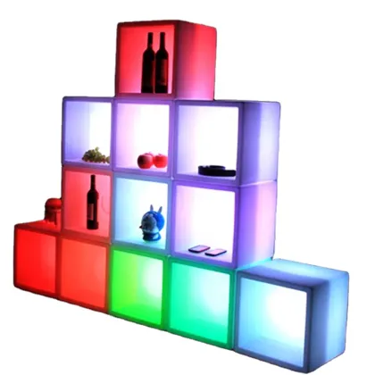 Colorful Rechargeable LED Cube Bookcase Furniture