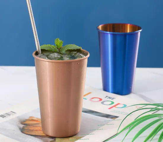 Stainless Steel Straw Coated Titanium Gold Water Cup