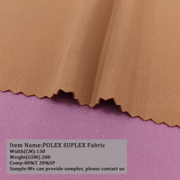 80 Polyester 20 Spandex Knitted Fashion Polex Suplex Fabric for Garments