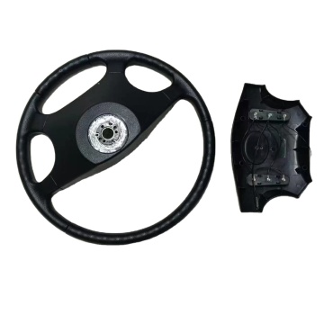 Universal Luxury Sports Style Leather PVC Steering Wheel for Buses - White Stitching