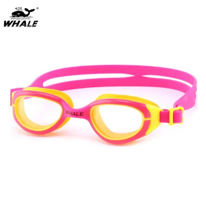 Junior Whale CF-6502 Swim Goggles: Funny & Affordable Blue Yellow Black Goggles for Kids