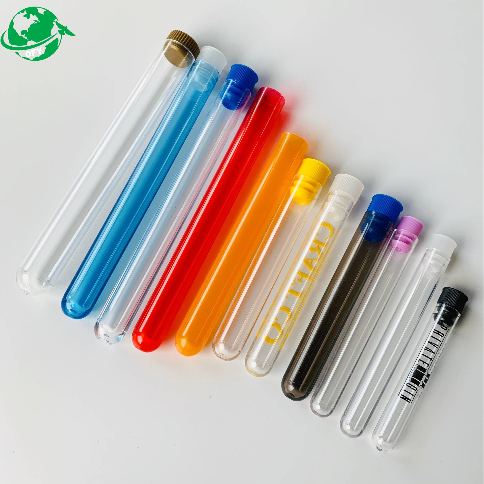 ps pp plastic tube with screw cap cork lids