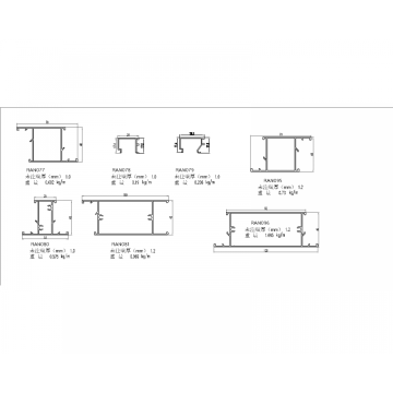 African market anodized or powdercoated aluminum profiles