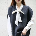 Casual sleeveless folded wear all wool knit waistcoat