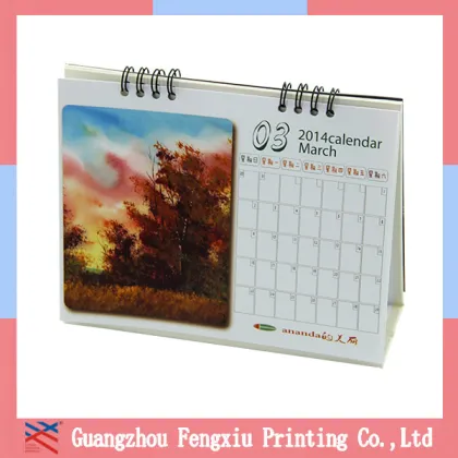 folding paper desk calendar hot stamping surface finish printing paper style calendar China cheap desk calendar printing