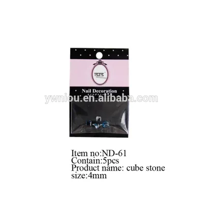 YiWU 4mm Cube crystal Stone for rhinestone Nail Art Glitter Decoration