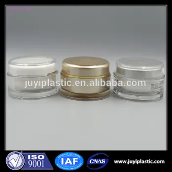 acrylic cosmetic round double wall cream empty gold cream jar 50g plastic cosmetic jar 100g