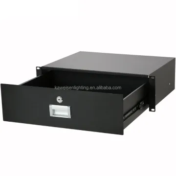 Reinforced Sliding Mount Drawer Box Cabinet Hardware: 3U Iron Drawer with Slam Latch and Key