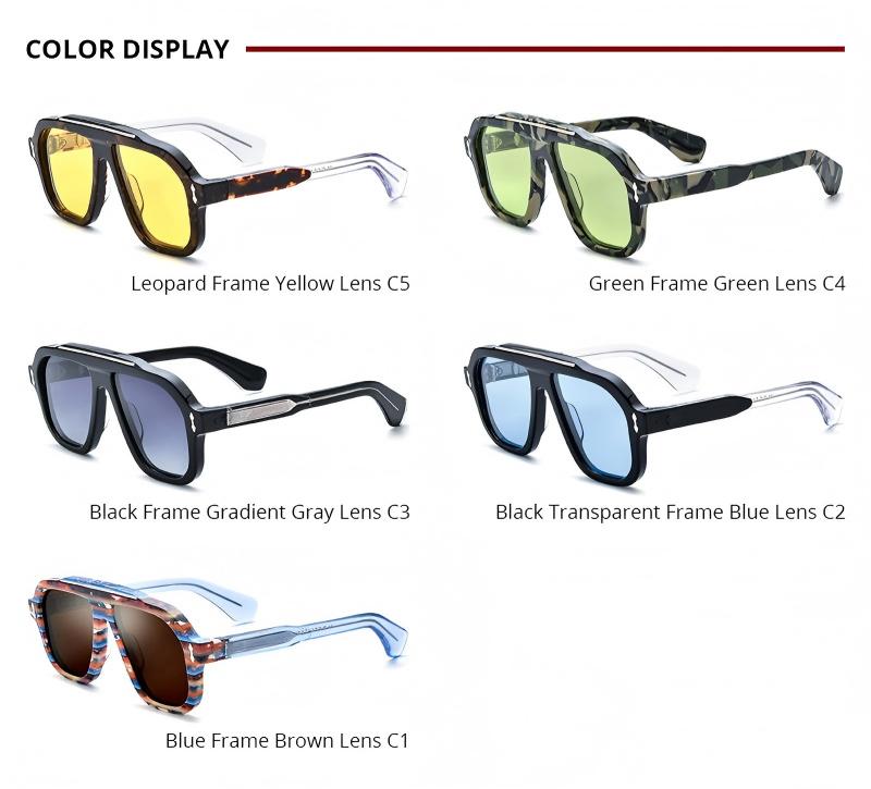 Mellume Double Top Bar Pilot Sunglasses ME2046-colors