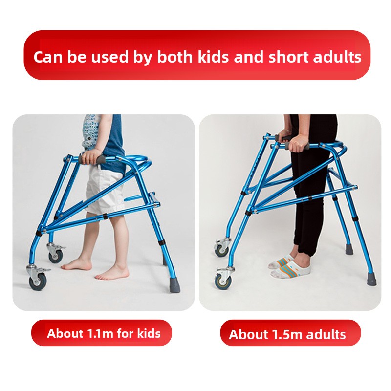 Children's Four-Leg Anti-Slip Foldable Walker & Rollator Single Leg Anti-Fall Hand Push Aid Stand Alone Safety Mobility Device4