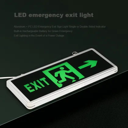 Green Aluminum Plastic Fire Exit Door Indicator LED Emergency Exit Light with Battery