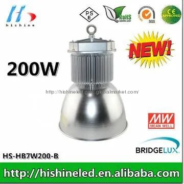 200w led high bay light with glass high bay light cover