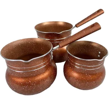 Wholesale Pressed Aluminum Non-Stick Coffee Pot, Turkish Coffee Cup & Warmer