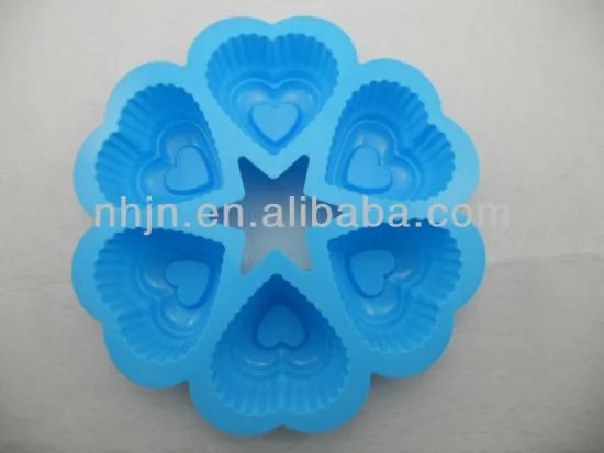 6 cavities mini hearts cake mould