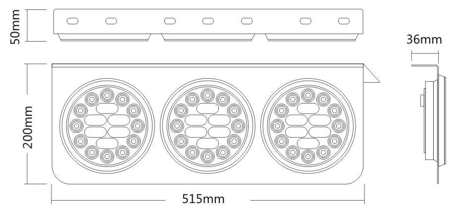 24V 144LEDs IP67 مقاوم للماء مقطورة الضوء الخلفي