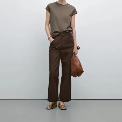 Women's 100% pure cotton short sleeved T-shirt