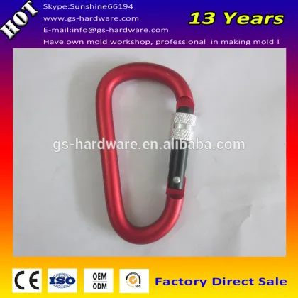 D type carabiner,Aluminum locking Carabiner,XS-A001