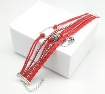 Handmade Leather Braided Multi Layers Vintage Woven Rope Wrap Bangle