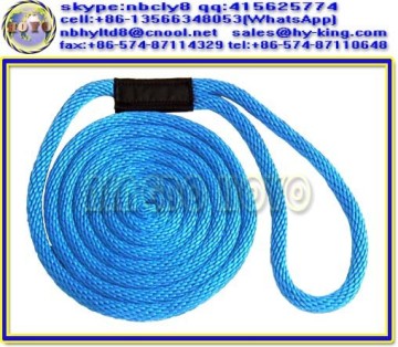 12-18 ply polyester yacht rope / blue solid braided polyester rope / color polyester rope with eye splice