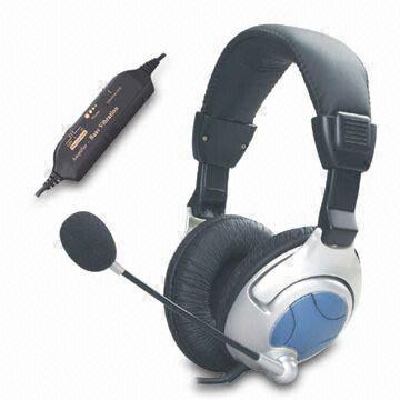 Wired Computer Headset with 2 x 40mm Mylar Speaker and 110dB/-58dB Sensitivity