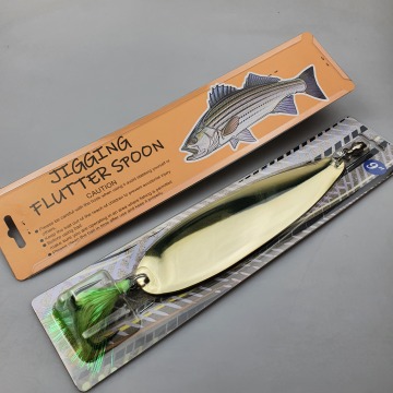 Wholesale High-Quality 304 Stainless Steel Fishing Lures OEM Striped Bass Flutter Spoon Lure