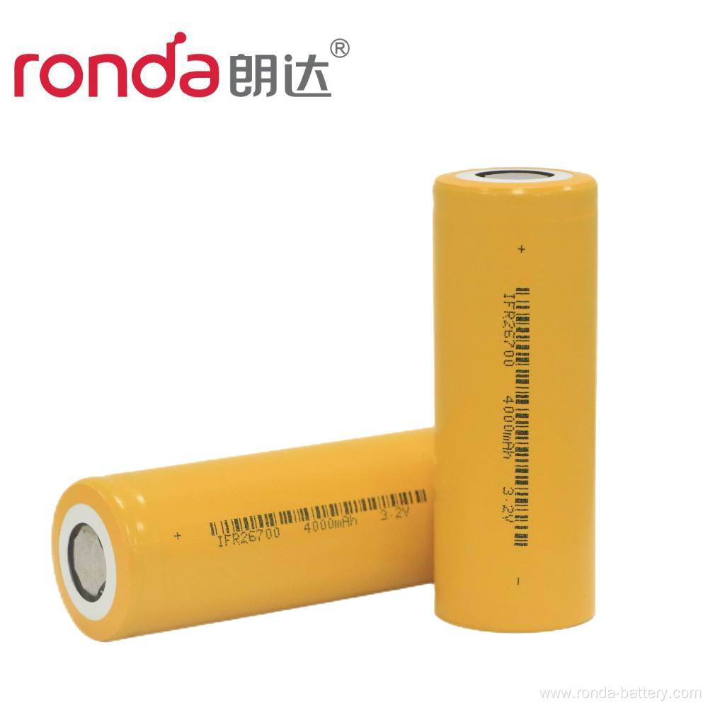 IFR26700-4000mAh 3.2V Cylindrical LiFePO4 Battery