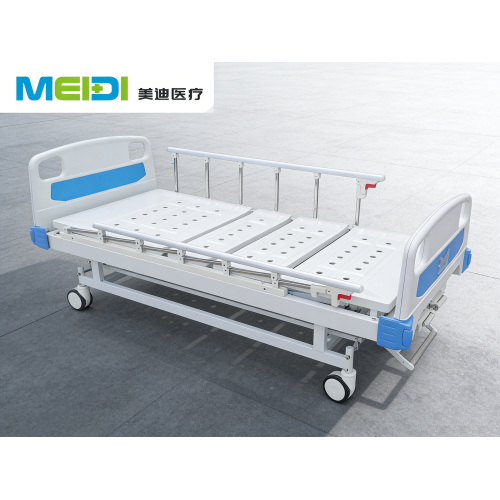 Medical Manual 2-Crank Hospital Bed, Mute Anti-Collision Castors, Adjustable Back & Leg
