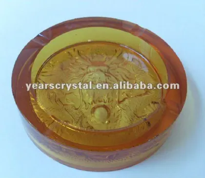 liuli glazecolor crystal ashtray smoking with engraved logo color (R-1007