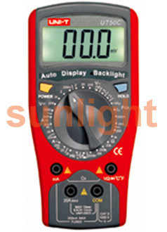 Economical Portable Digital Multimeter, AC/DC/Resistance/Capacitance/Temperature UT50C