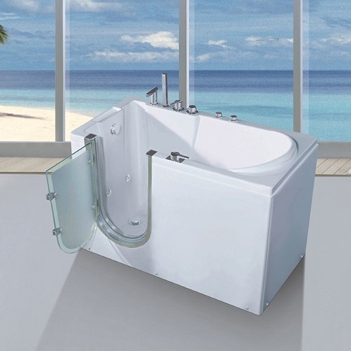 Passos para entrar e sair do Bath Whirlpool Air Jetted Walk in Tub Shower Combo