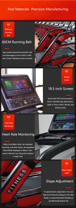 Commercial Touch Screen Treadmill 7HP Electric Treadmill Caminadora