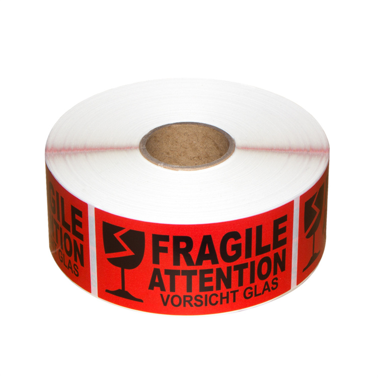 100x50mm warning fragile sticker