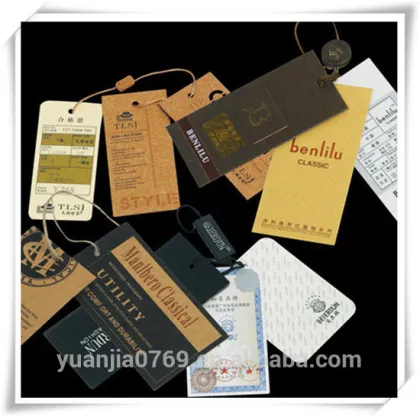 Hand made canvas hang tag for clothing