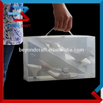 GOOD price PP poly stackable shoe box with handle shoe box with divider