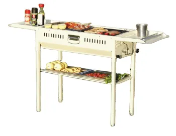 Large Trolley BBQ Grill: Manufacturer Supply Outdoor Smoker and Charcoal Barbecue for Garden Use