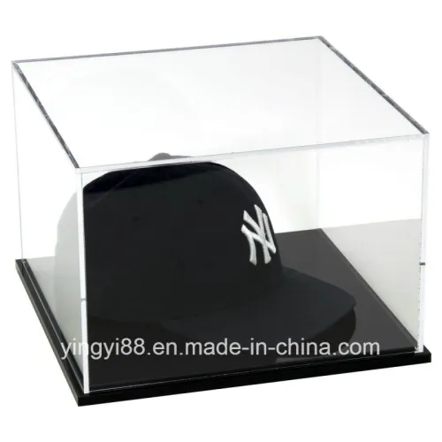 New Acrylic Baseball Cap Display Case With Black Base, High Quality New