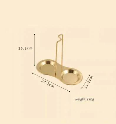 Gold Stainless Steel Table Spoon Rack Metal Holder Silver Kitchen Ladle Spoon Rest