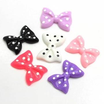 Μικτό χρώμα Cabochons Polka Dot Bowknot παπιγιόν Flatback ρητίνη για διακοσμητικά χειροτεχνίας Scrapbooking