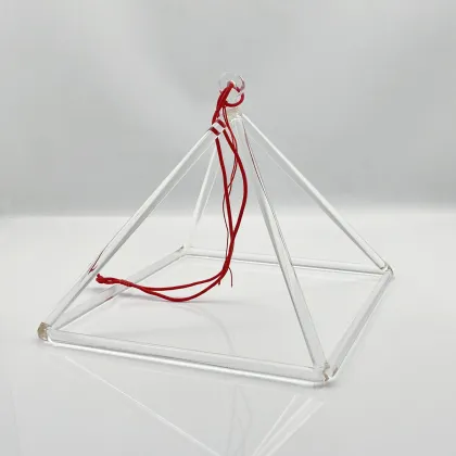 Transparent Clear Quartz Crystal Singing Pyramids for Meditation