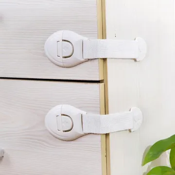 10 Pieces Straps Children Safety Locks and Long Drawer Door Cabinets Child Protection Lock with Safety Locks Plastic Beikinyuans